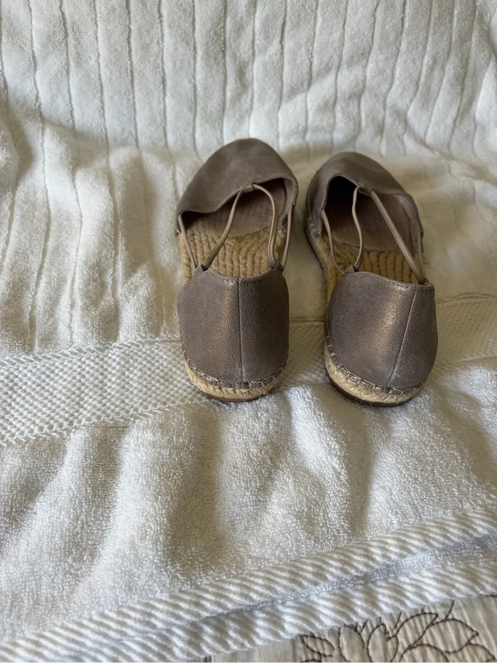 Eileen Fisher Bronze Leather Espadrille Flats